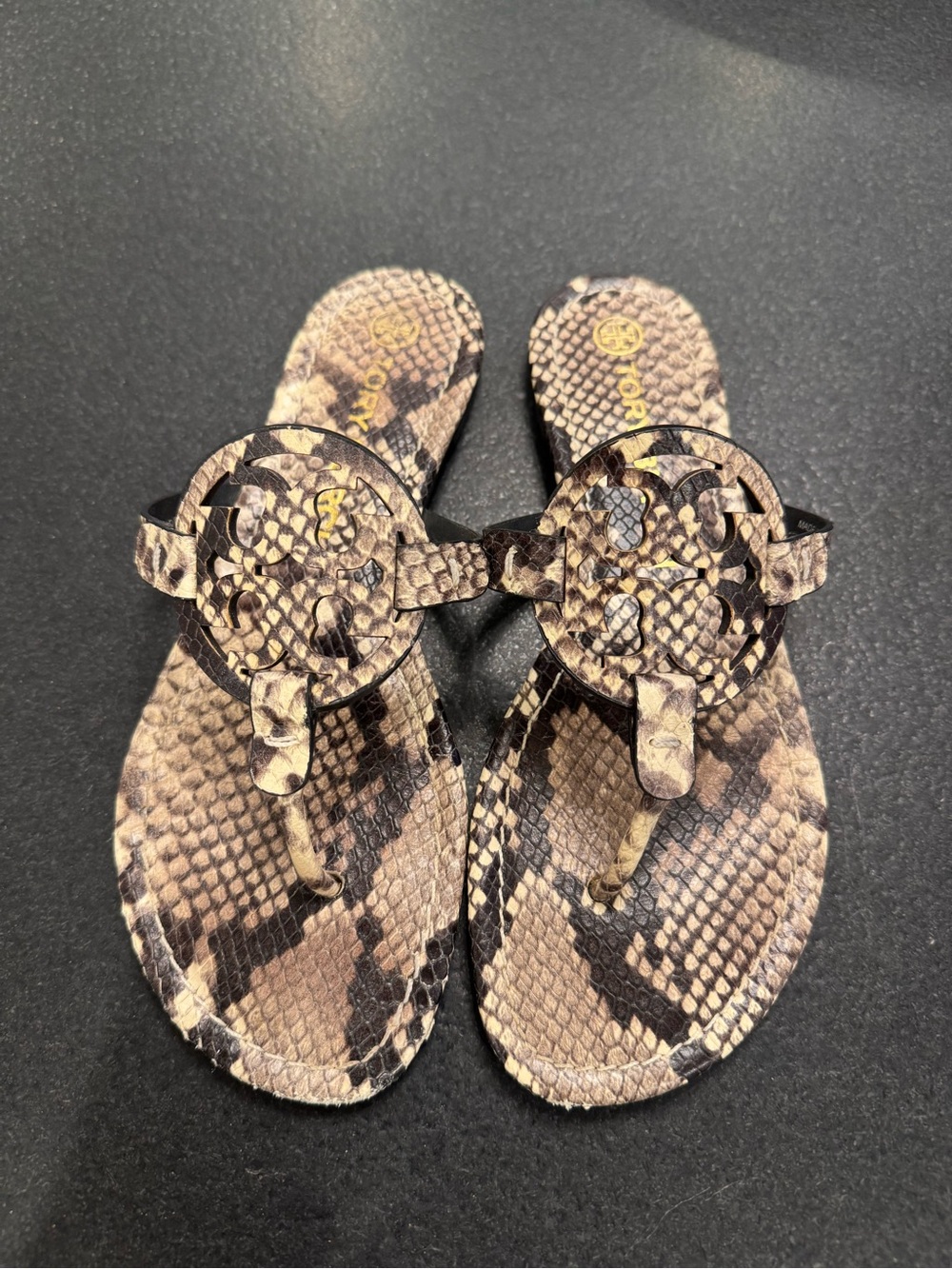 Tory Burch Snake-Print Miller Sandal